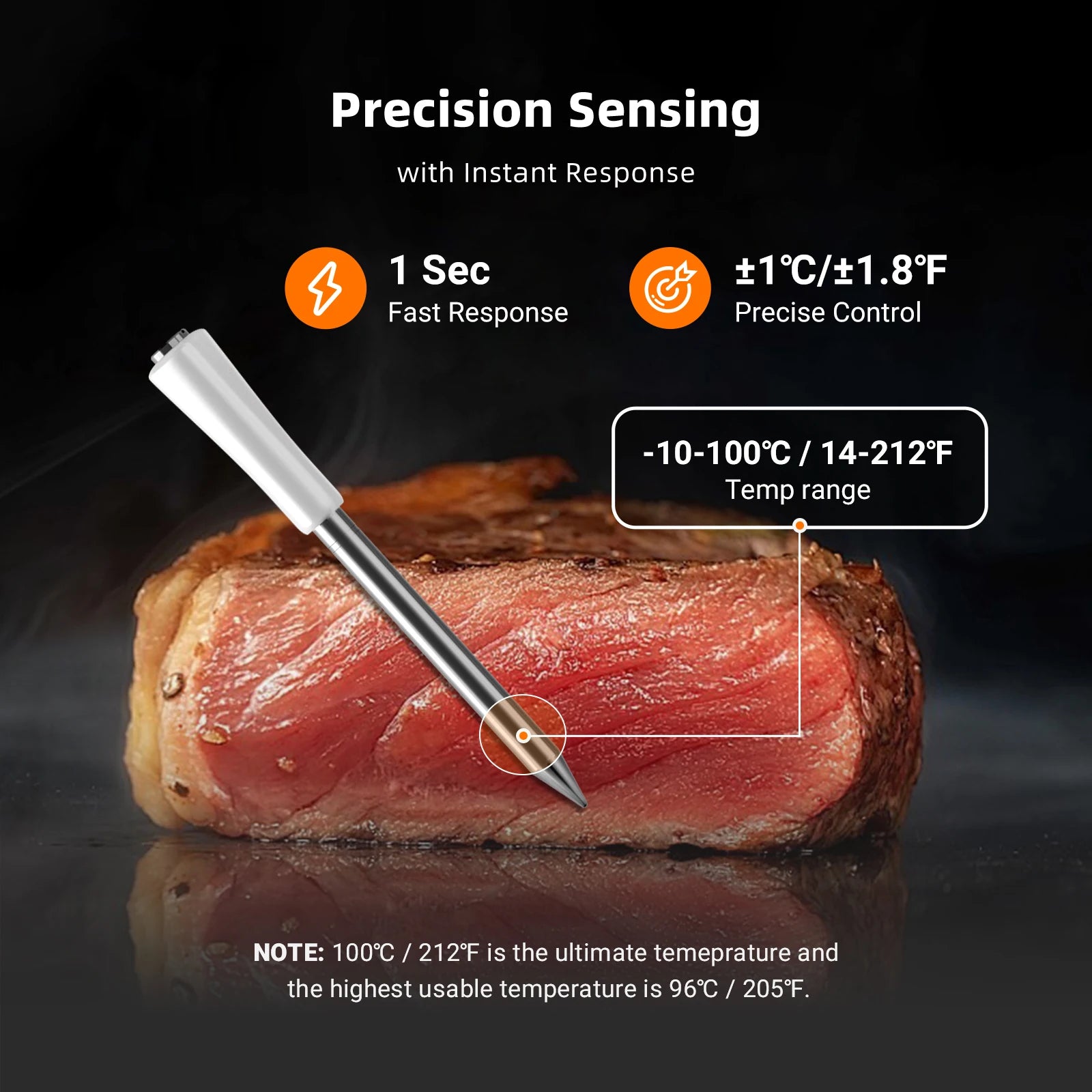 The Food Minister Wireless Meat Thermometer | Bluetooth Smart Probe