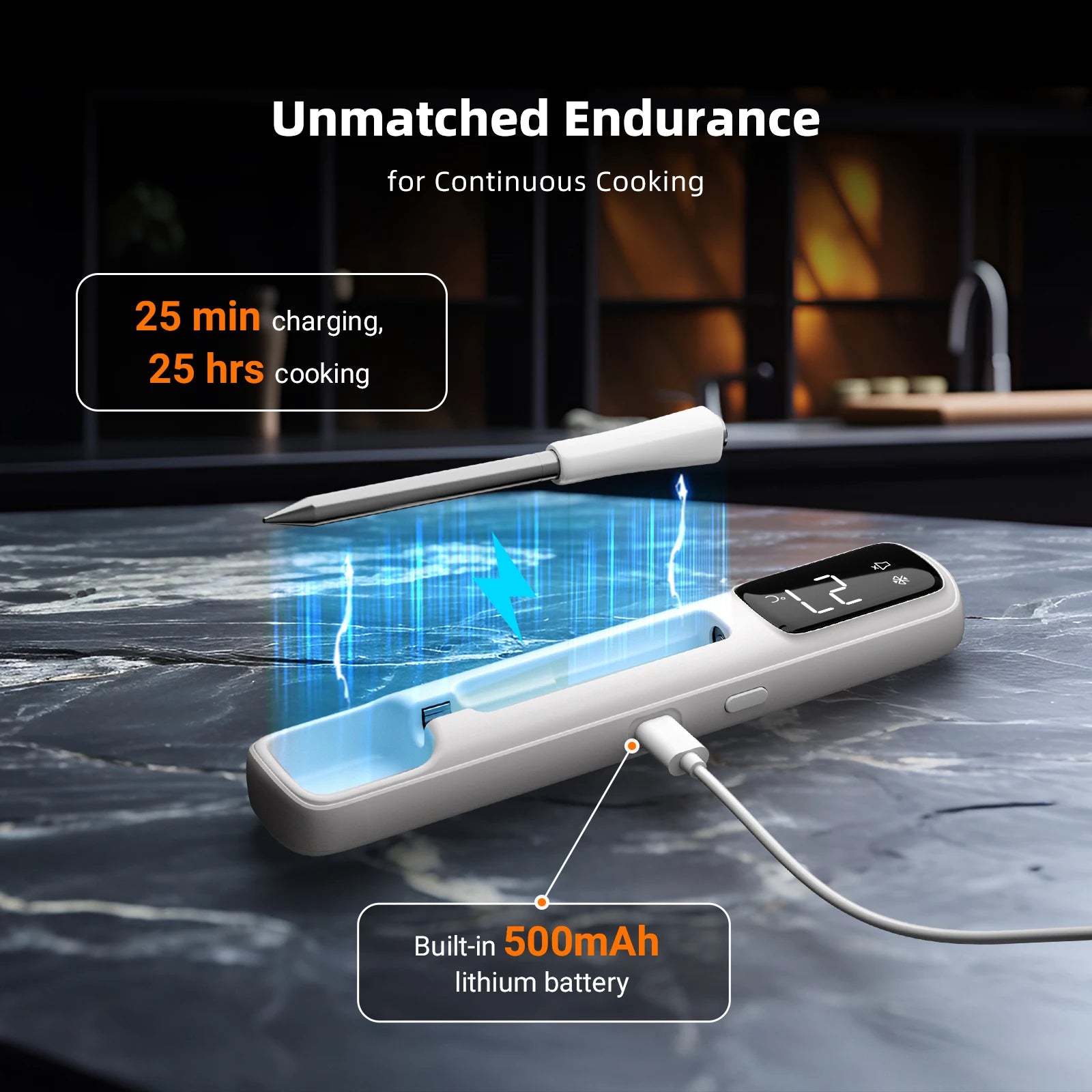 The Food Minister Wireless Meat Thermometer | Bluetooth Smart Probe